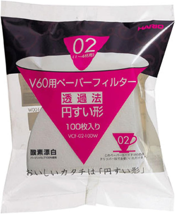 Hario V60 paper filters, 100 sheets | VCF-02-100W