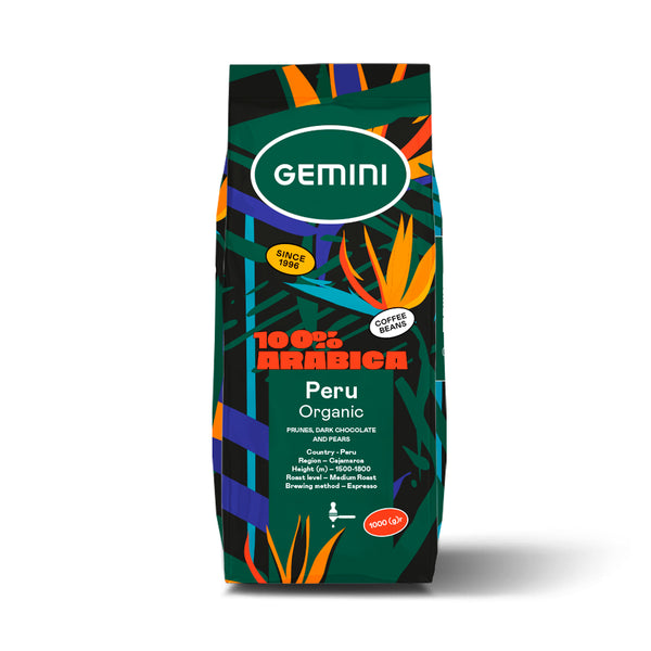 Gemini Peru Organic 1kg | 100% Arabica coffee beans