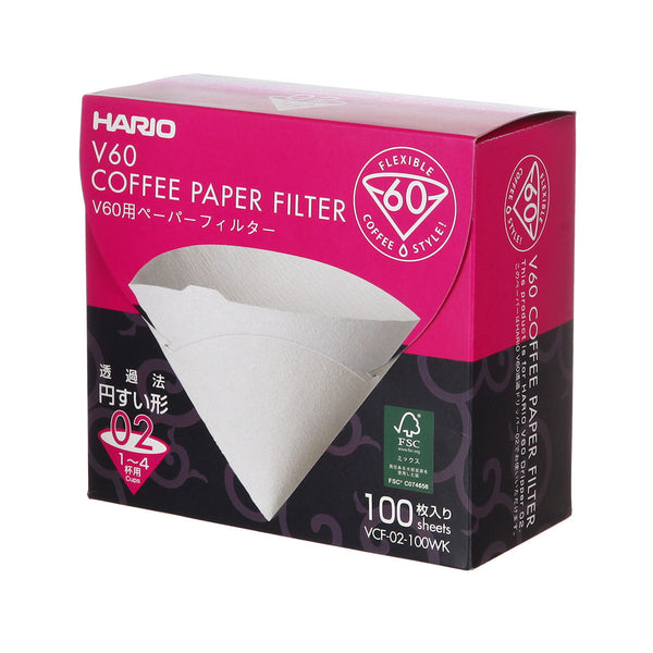 Паперові фільтри Hario, 100 аркушів |  КОРОБКА VCF-02-100WK
