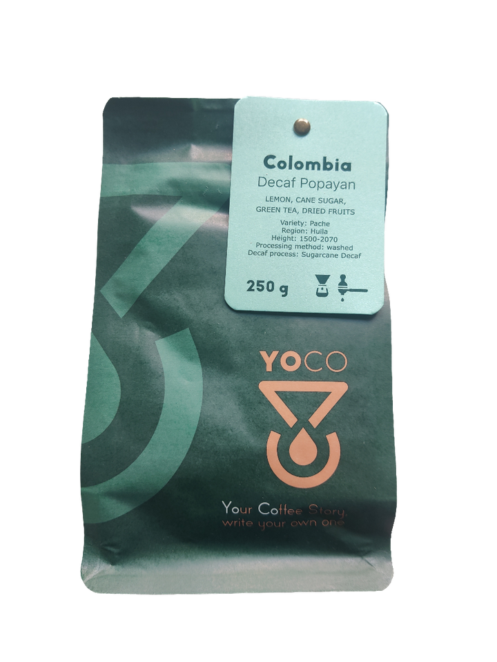 YoCo Colombia Decaf Popayan - specialty coffee beans for espresso and filter brewing